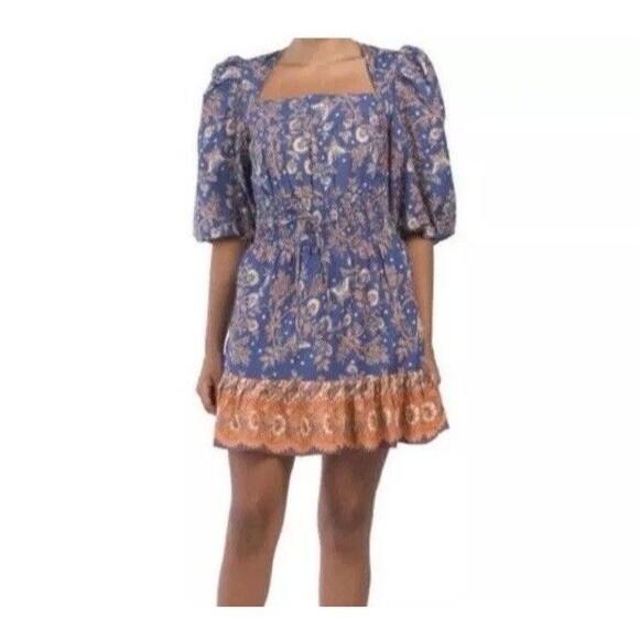 Revolve House of Harlow 1960 Floral Open Back Mini Dress Blue Women's Size Med - Picture 11 of 12